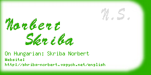 norbert skriba business card